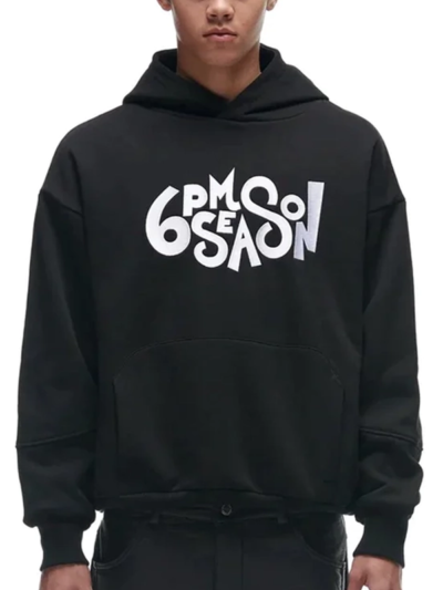 6PM Black Oversized Pullover Hoodie