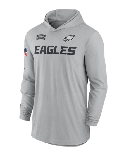 2024 Philadelphia Eagles Salute to Service Grey Pullover Hoodie
