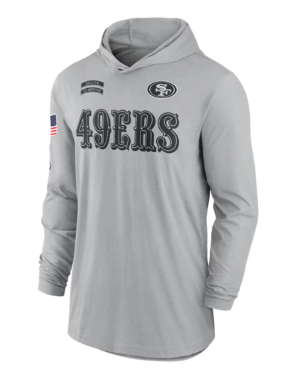 2024 San Francisco 49ers Salute to Service Grey Pullover Hoodie