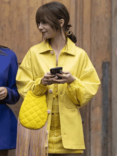 Lily Collins Emily In Paris Season 04 Yellow Jacket