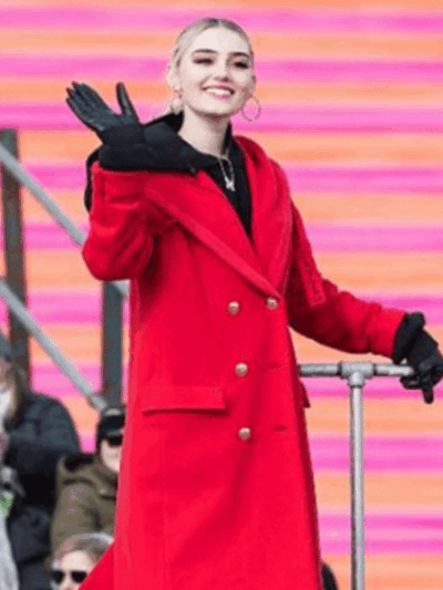 Meg Donnelly 100th Thanksgiving Day Red Coat