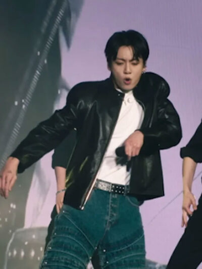 Jung Kook I Am Still 2024 Black Leather Zipper Jacket