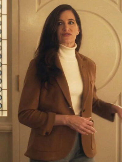Kathryn Hahn Agatha All Along S01 Brown Buttoned Blazer