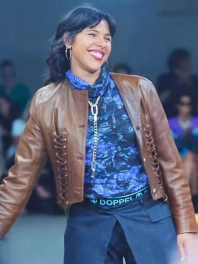 La Maison Season 01 Paloma Castel Brown Leather Jacket
