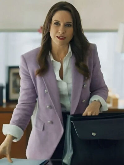 Lacey Chabert His & Hers 2024 Purple Suiting Blazer Coat
