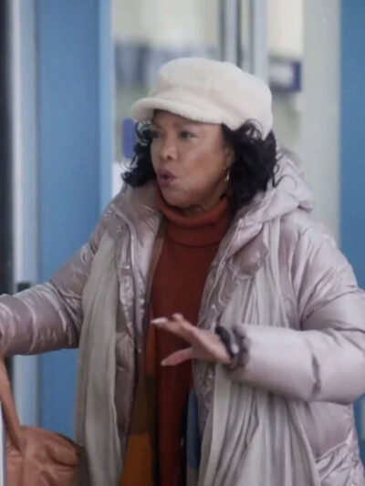 Lynn Whitfield Albany Road Pink Puffer Zipper Coat