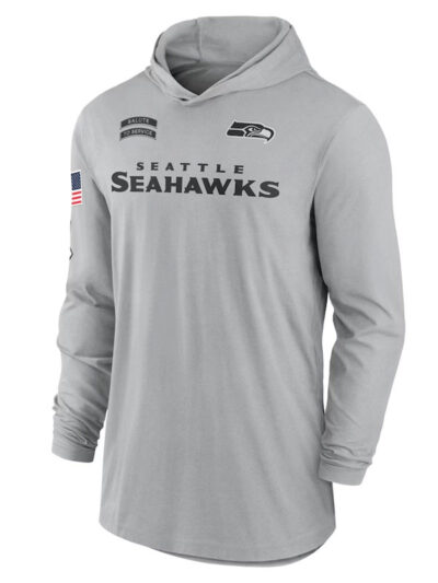 ike Seattle Seahawks Salute to Service Gray Long Sleeve Hooded