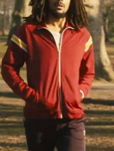 Kingsley Ben-Adir Bob Marley One Love 2024 Red Track Zipper Jacket