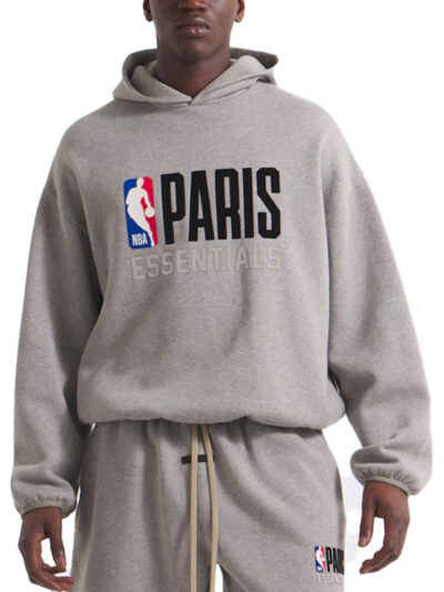 NBA Paris x Essentials Oversized Gray Fleece Hoodie