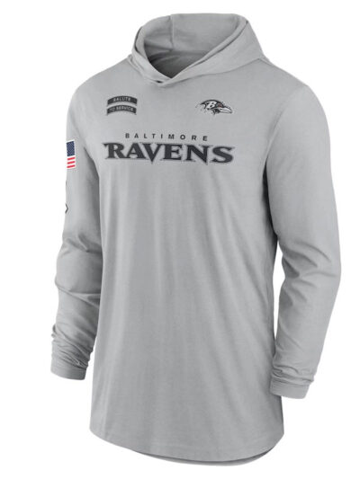 Nike Baltimore Ravens Salute to Service Gray Long Sleeve Hooded