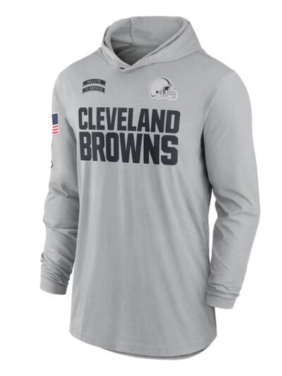 Nike Cleveland Browns Salute to Service Gray Long Sleeve Hooded