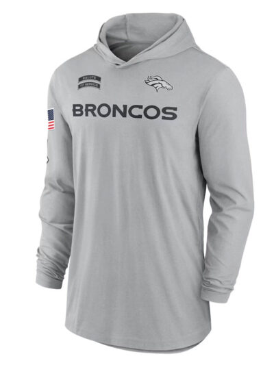 Nike Denver Broncos Salute to Service Gray Long Sleeve Hooded