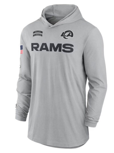 Nike Los Angeles Rams Salute to Service Gray Long Sleeve Hooded