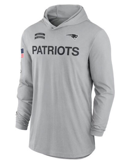 Nike New England Patriots Salute to Service Gray Long Sleeve Hooded
