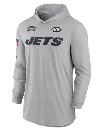 Nike New York Jets Salute to Service Gray Polyester Hooded