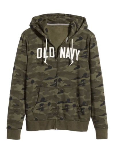Old Navy Camo Zip-Up Fleece Hoodie