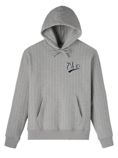 OVO Script Pinstripe Grey Fleece Pullover Hoodie