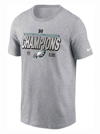 Philadelphia Eagles NFC Champions Grey Fleece T-Shirt