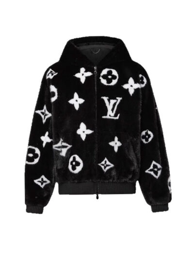 Louis Vuitton Mink Monogram Fur Black Jacket