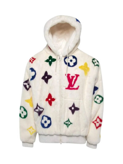 Louis Vuitton Mink Monogram White Fur Jacket