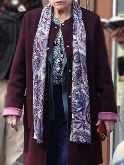 Matlock 2024 Kathy Bates Purple Wool Coat