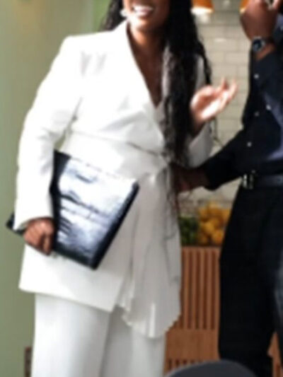 Sistas S08 Sabrina Hollins Pleated White Blazer